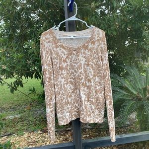 Banana Republic Leopard Button Down Sweater